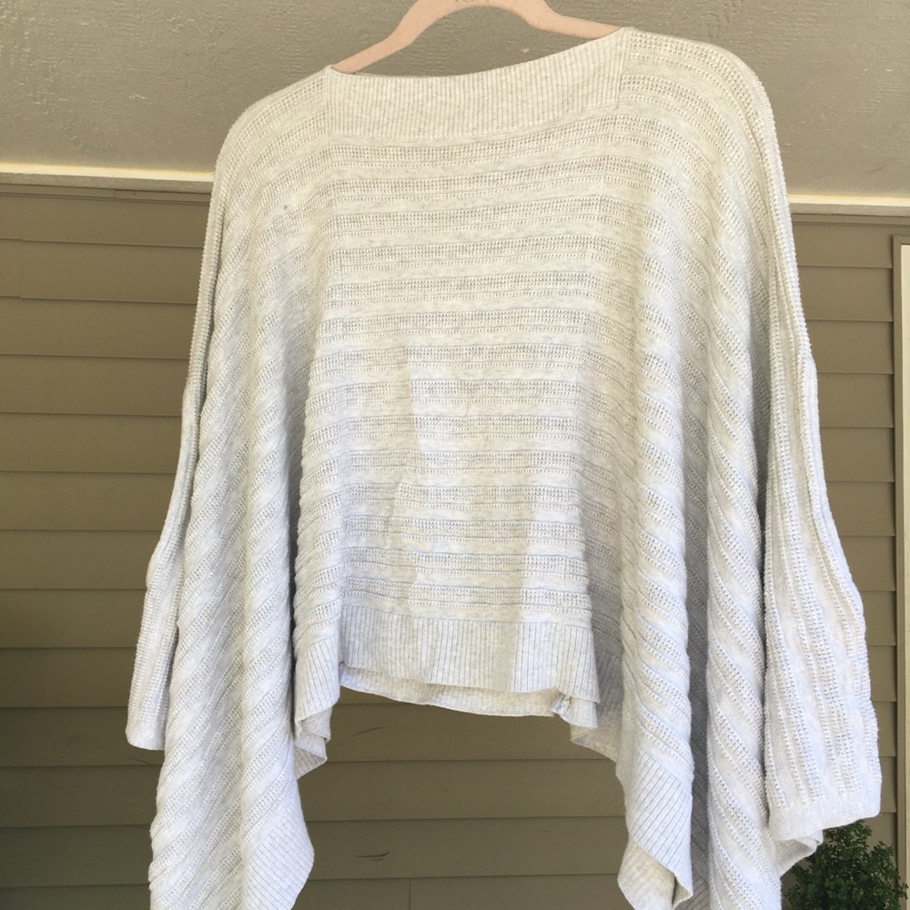LULULEMON gray forward flow poncho ribbed knit OS